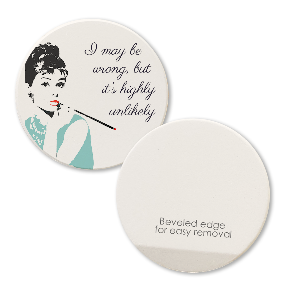 Tipsy Coasters & Gifts - Wholesale Car Coaster - Women's - Car Coaster I May Be Wrong Audrey Hepburn1