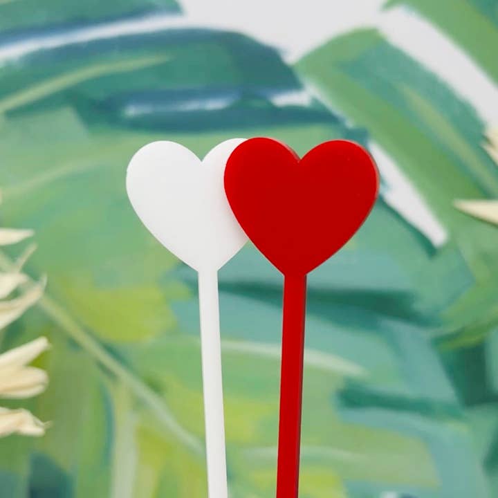 Heart Stir Stick Sæt med 4 for engroshandel hos The Tiny Umbrella