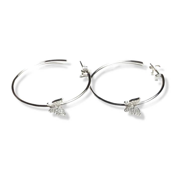 Dainty Butterfly Hoops 2.0 for wholesale by Milli London