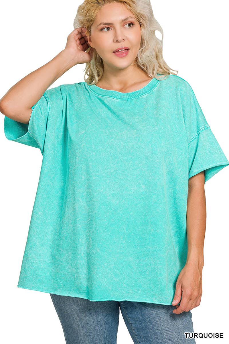 42POPS - Wholesale T-Shirt - Women's - ".._ Washed French Terry Loose fit Top Reg/Plus37