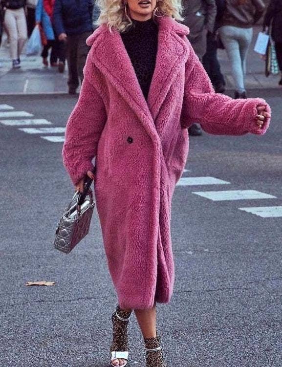 Rosa Clothing - Wholesale Fur/Faux Fur Coat - Women's - Plush long teddy fleece trench coat12