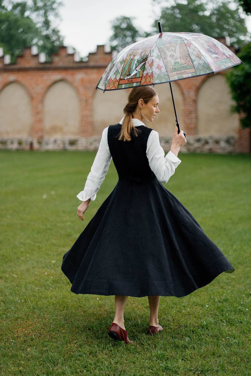 Son de Flor - Wholesale Dress - Women's - Rosa – Midi Linen Dress with Double-Button Front9