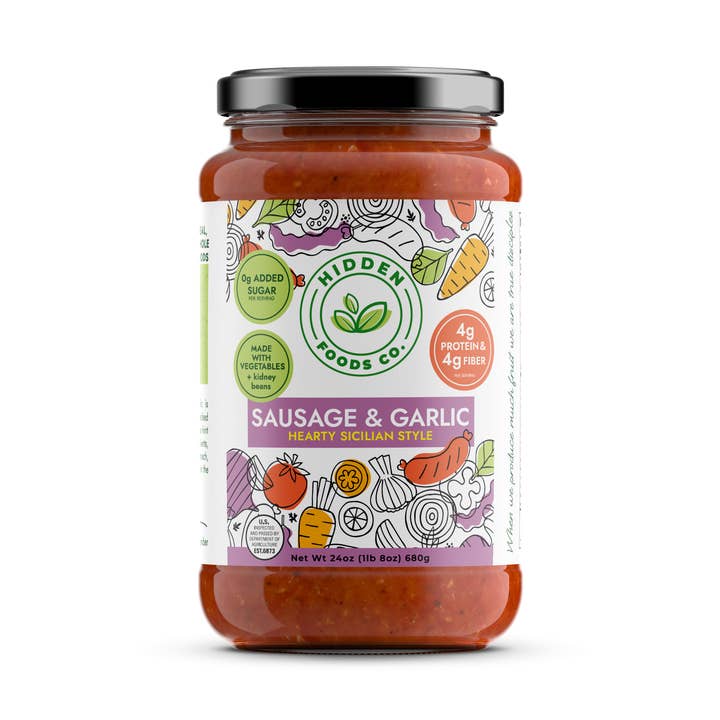 Hidden Foods Co - Wholesale Pasta Sauce - Hidden Foods Sausage and Garlic-Sicilian Inspired Sauce0