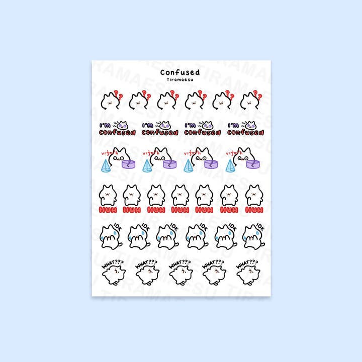 Feuille d'autocollants du planificateur confus (Copie) pour la vente par Tiramaesu