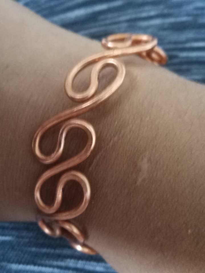 Copper wave Bracelet for wholesale by Twisted Rose Metal
