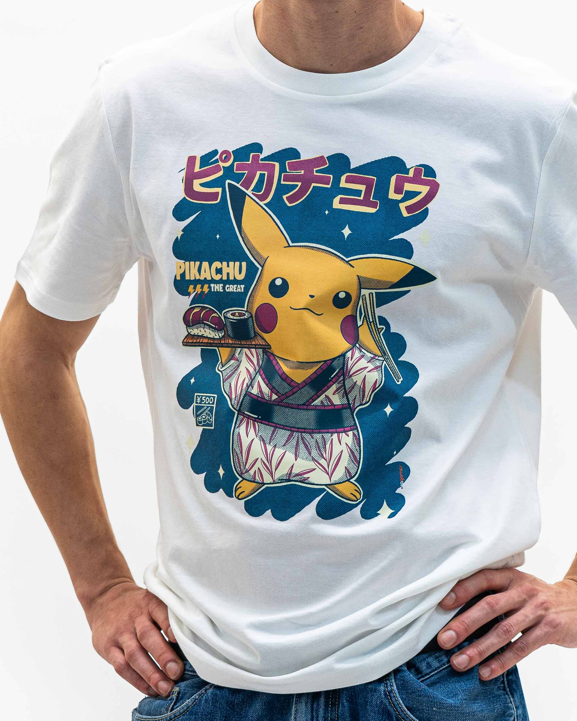 Grafitee – Engroshandel T-shirt med print - Unisex – Pikachu Sushi Tee - Pokemon Sushi Grafisk Tee3