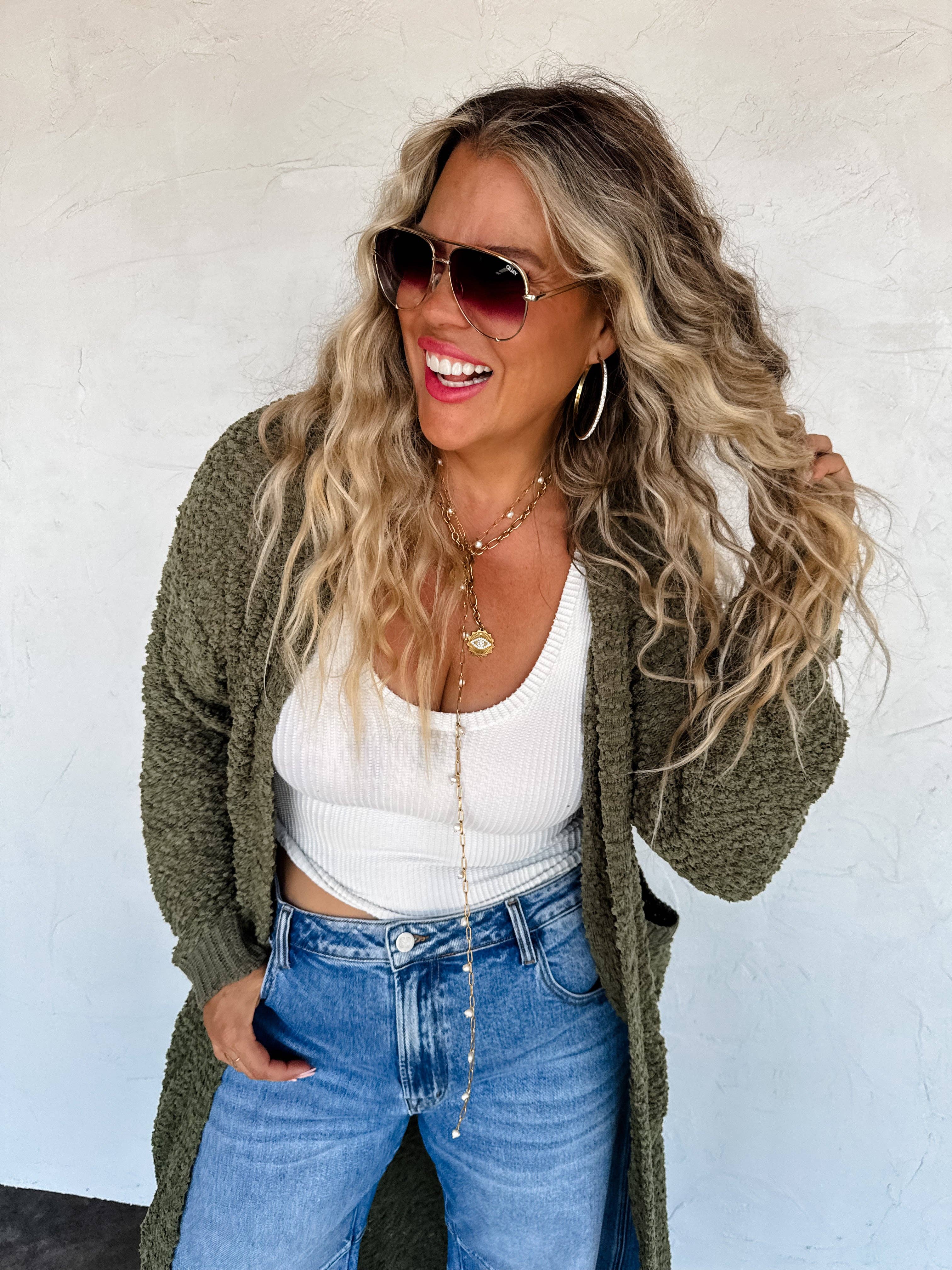 BLAKELEY - Wholesale Cardigan - Women's - POPPY KNIT POPCORN CARDIGAN21