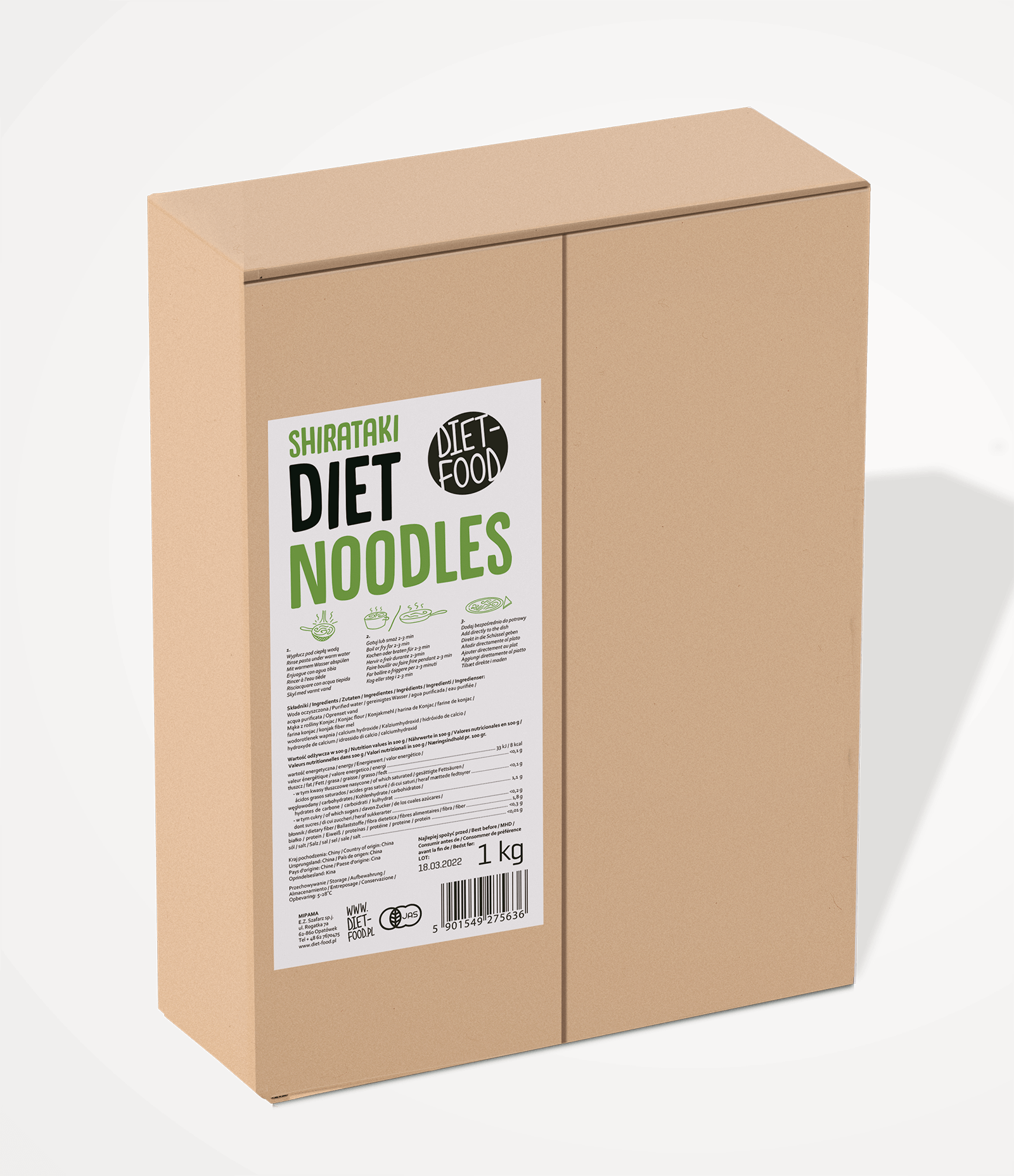 Diet Food - Wholesale Pasta - Shirataki Konjac Noodles Pasta 1 kg0