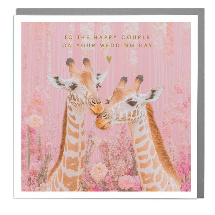 Giraffe - Wedding Day Card by Lola Design for wholesale by Lola Design Ltd
