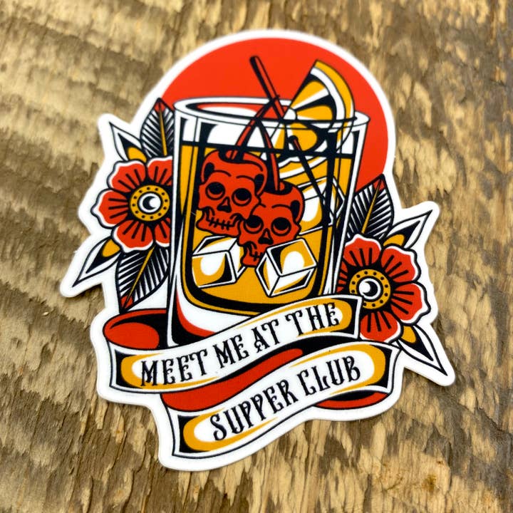 Supper Club Sticker for wholesale by Midwest Apparel