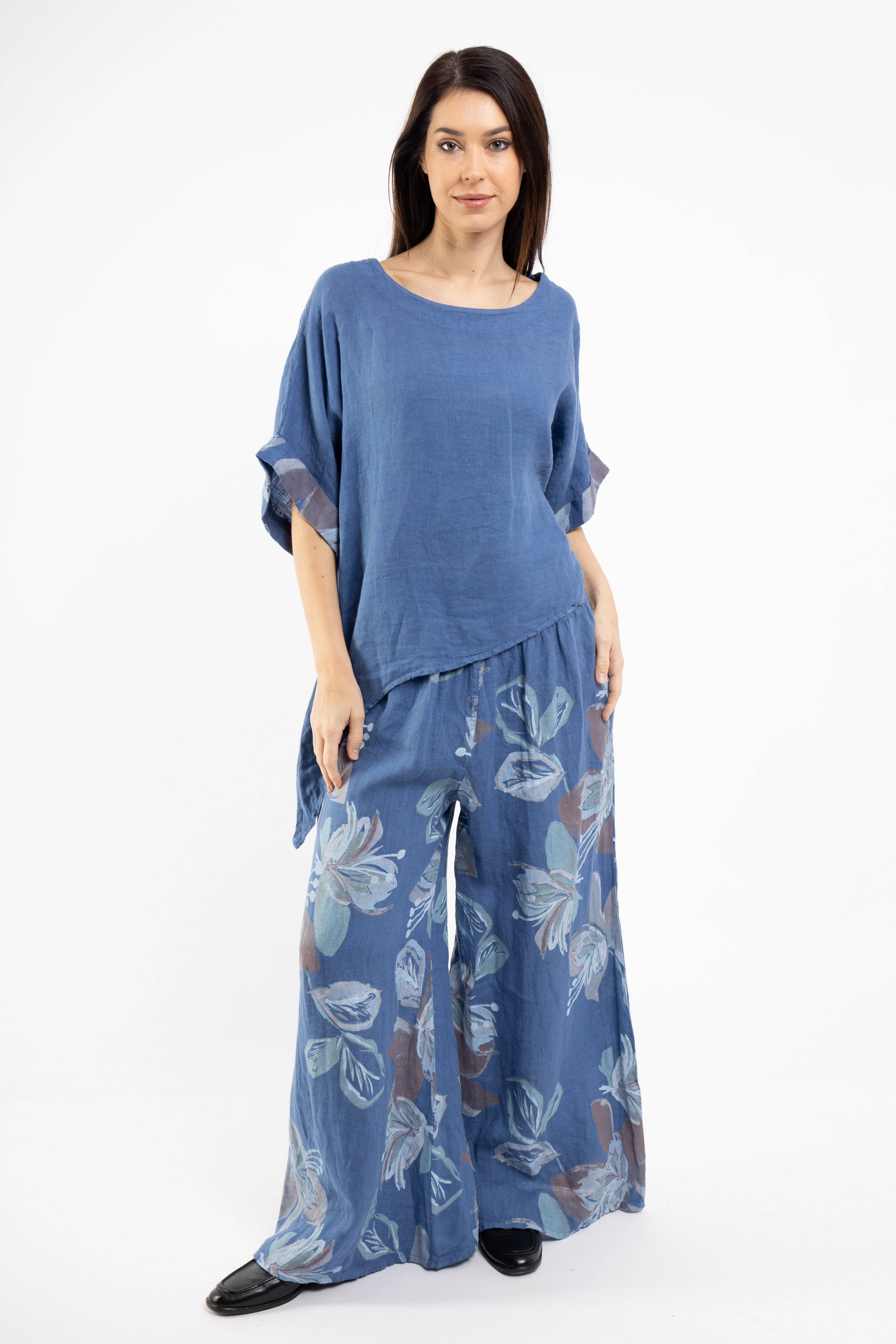 Shyloh - Wholesale Pants - Women's - Wide-leg pants with elastic waistband and floral print, 206593