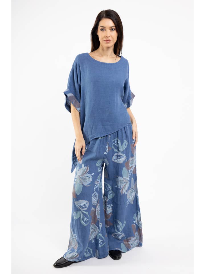 Shyloh - Wholesale Pants - Women's - Wide-leg pants with elastic waistband and floral print, 206593