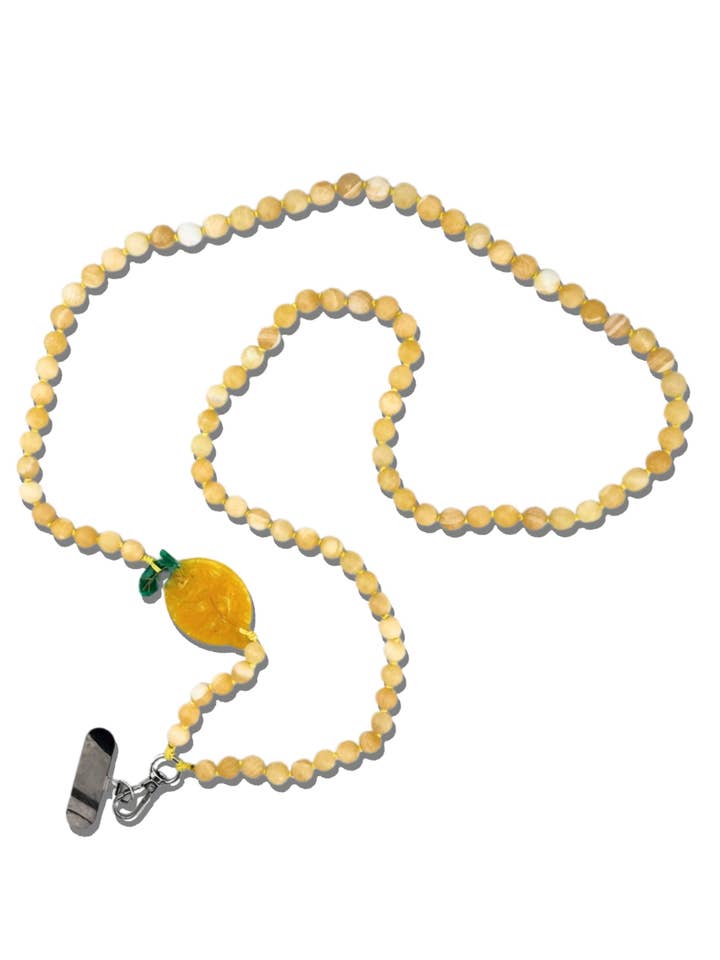 Hand-painted Lemon Gemstone Crossbody Phone Chain for wholesale by Solar Eclipse
