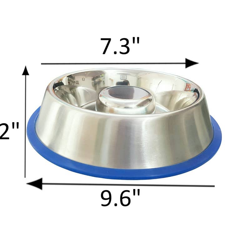 Mr. Peanut's - Wholesale Pet Bowl - Cat/Dog - Mr. Peanut's Slow Feed Anti Bloat Dog Bowl with Bonded Silicone Base
