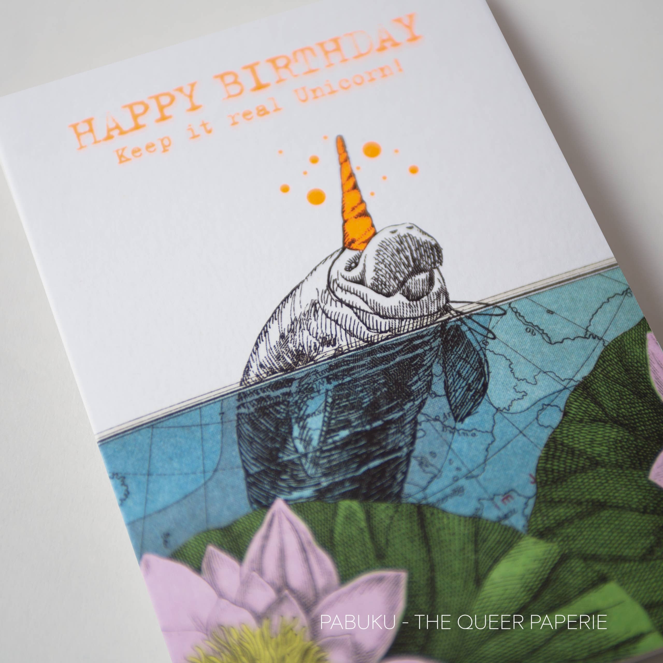 Pabuku - Wholesale Birthday Card - Birthday Unicorn Manatee | Birthday Card2