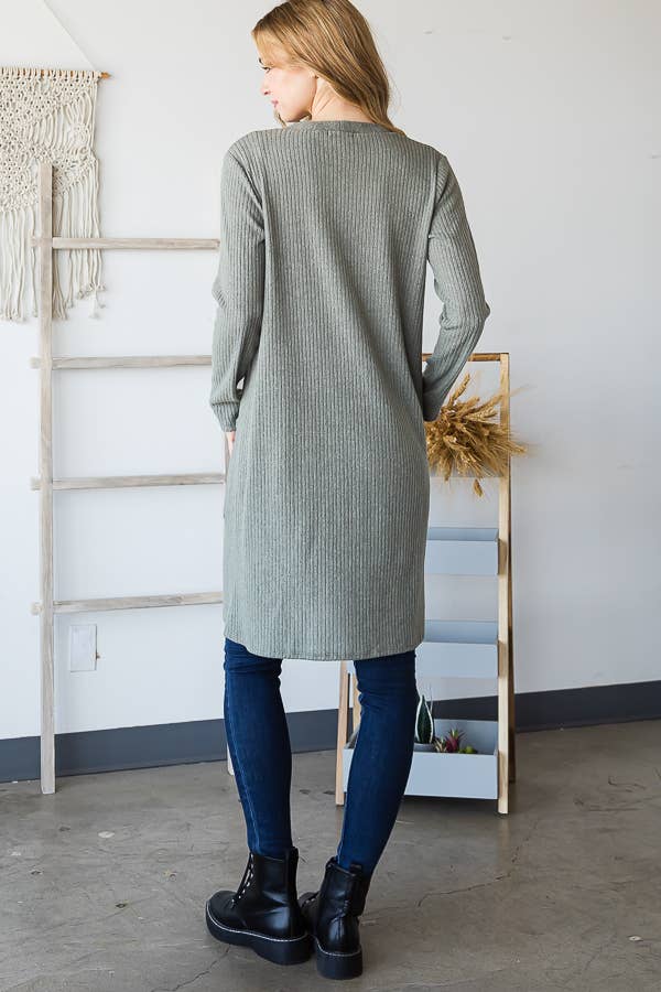 Pink Irene Wholesale - Vendita all'ingrosso Cardigan - Donna - CARDIGAN A COSTE TINTA UNITA CON TASCA A TINTA UNITA14