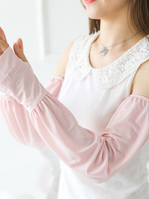 Sheer Trend – wholesale Armvärmare – Dam – Enfärgad Ice Silk Loose Solskyddshylsa6