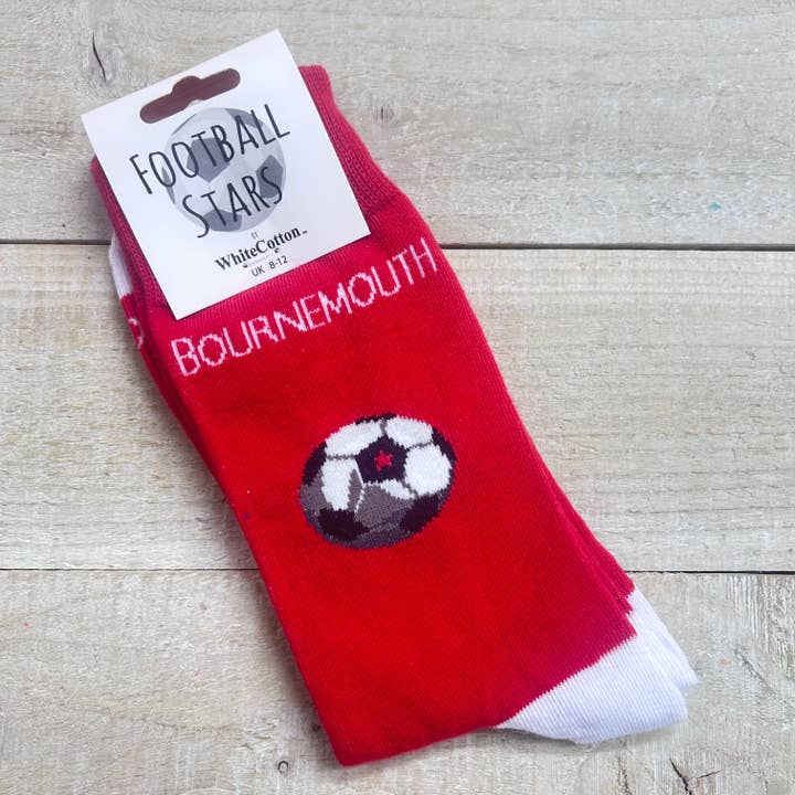 Bournemouth Socks - Football Full Colour. S-FB124 for wholesale by White Cotton Cards