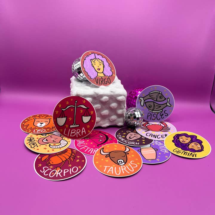 Lydia Writes Good - Wholesale Sticker - Zodiac Signs Sticker Pack - all 12 signs - cute designs1