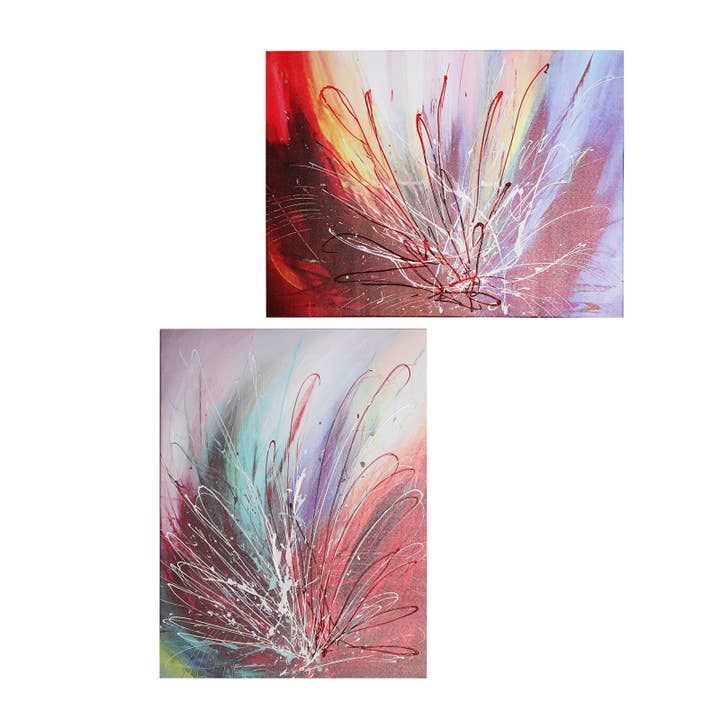 Multicolor Abstract Printed Canvas 60X3X80cm for wholesale by B&B