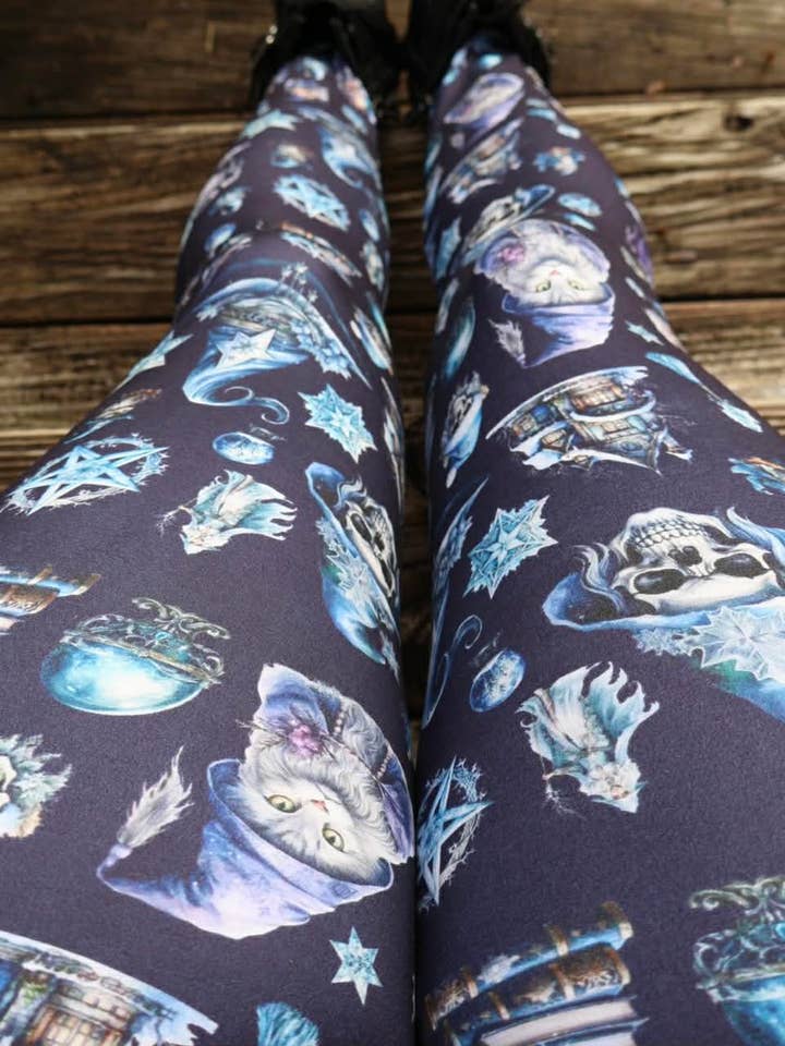 Triple Goddess Boutique - Wholesale Fashion Leggings - Women's - Alternative clothing, witchy, The Winter Witch Legging3