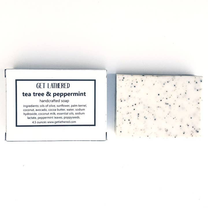 Tea Tree Peppermint Artisan Soap for wholesale by Get Lathered