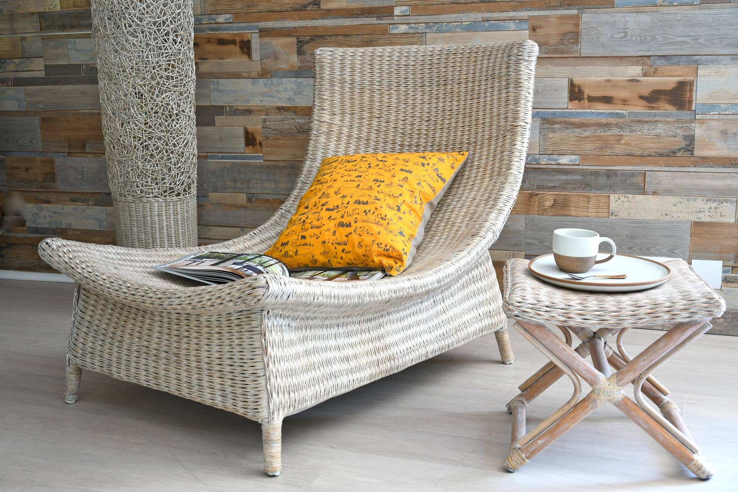 Pagan - Wholesale Chair - O'klm Large Armchair Natural Rattan White Ceruse1