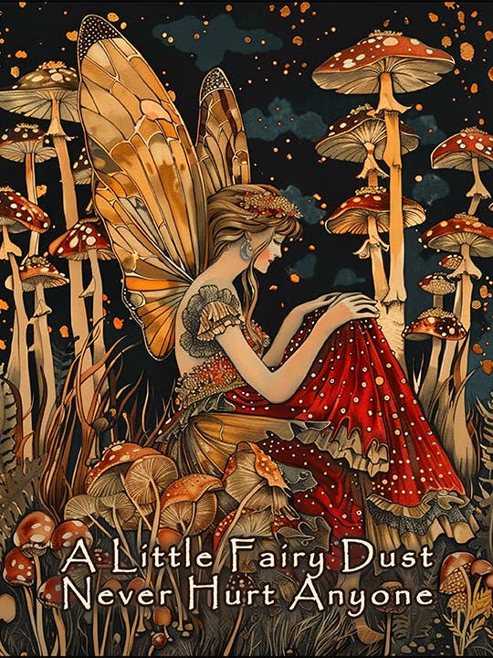 Impressão de Arte "Pó de Fada" 20x25cm - Coleção de Arte de Parede Cogumelos Fantasia Mowbi por atacado de Mowbi