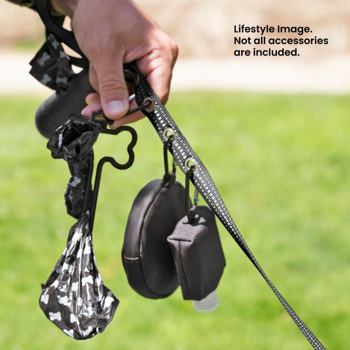 StitchLeash - Wholesale Pet Leash - Dog - StitchLeash® Bryce Clip & Go™ Flat Nylon Leash – Black | 6 ft | 24 per case4