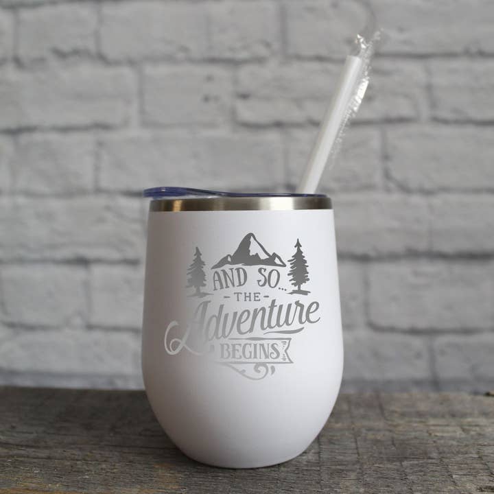 Katie & Company - Wholesale Insulated Mug/Tumbler - And So...the Adventure Begins Mountain Drinkware1
