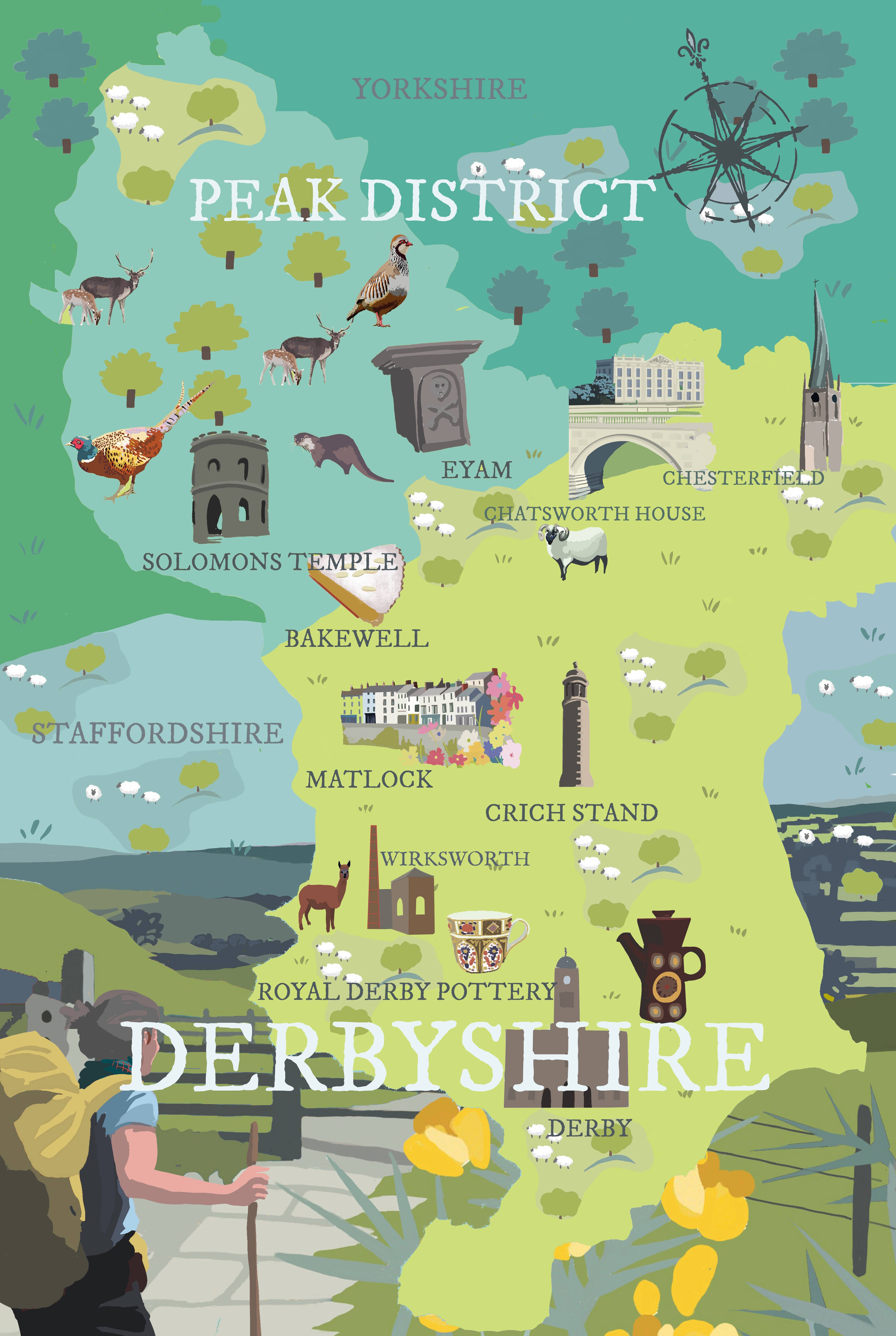 BETTY BOYNS MAPS - Vendita all'ingrosso Calamite - Magnete da Frigo con Mappa Illustrata6