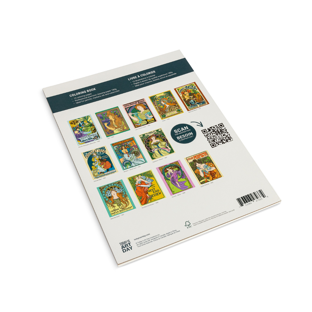 Today is Art Day - Vente Livre de coloriage et d'activités pour adultes - Livre de coloriage - Alphonse Mucha2