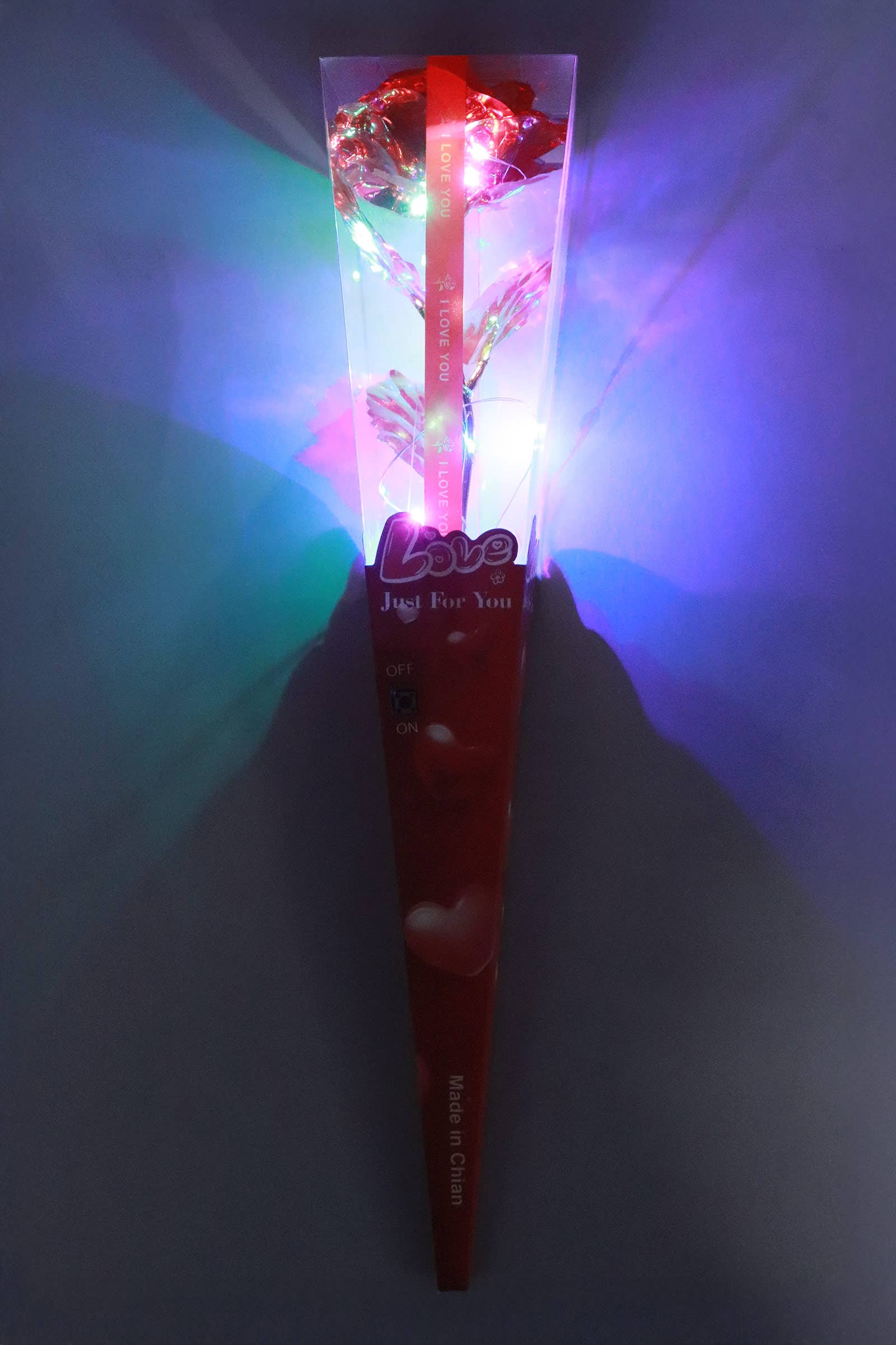 ASSORTED Shiny Metallic Galaxy Rose Light-up Gift Box for wholesale on Faire9