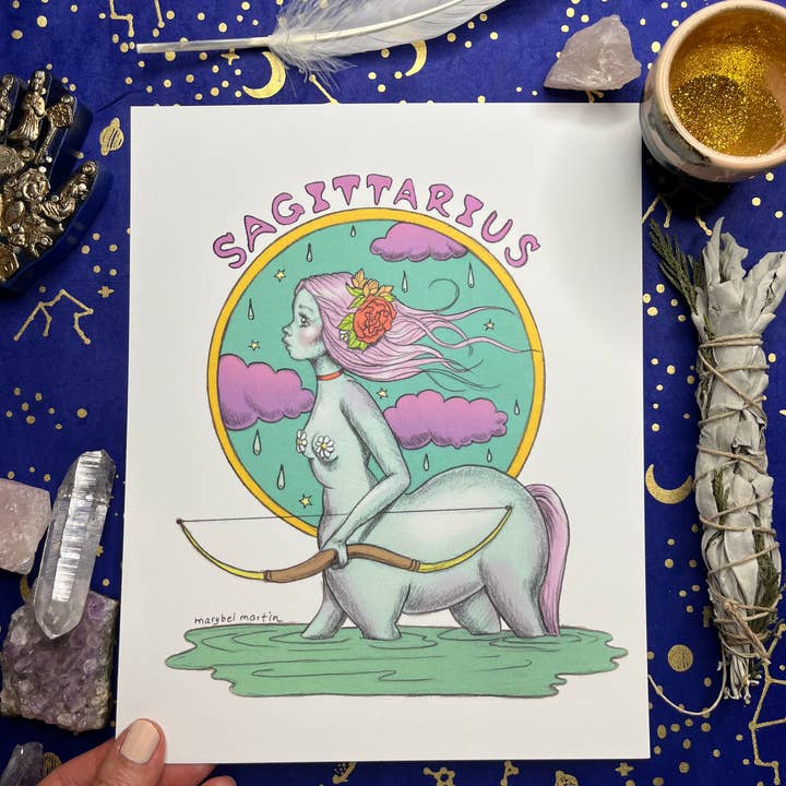 Sagittarius Zodiac 8x10" print by Marybel Martin for wholesale by Marybel Martin