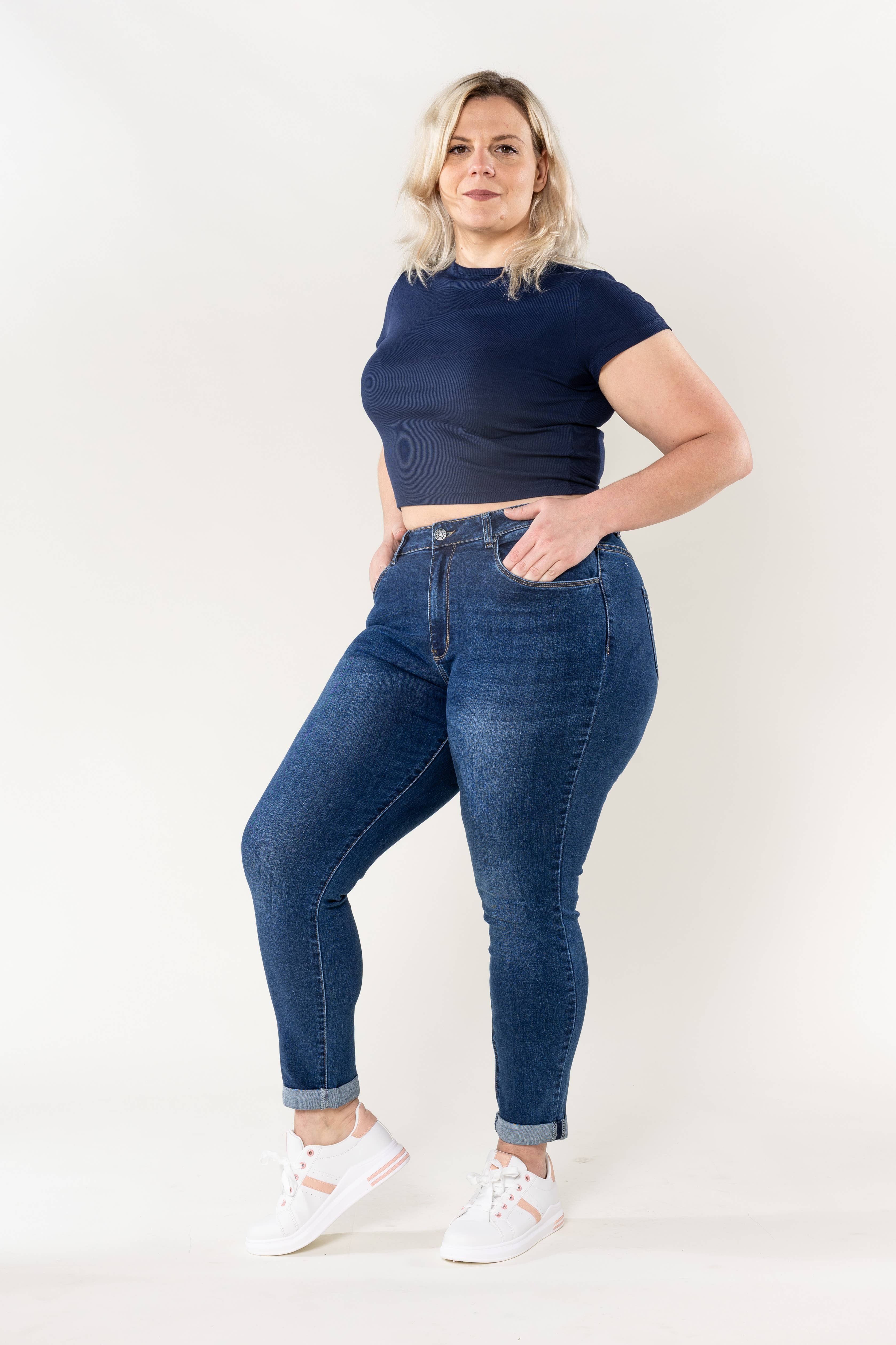 Nina Carter - Venta al por mayor Vaqueros - Mujer - Jeans ajustados elásticos de talla grande Nina Carter P102GT2