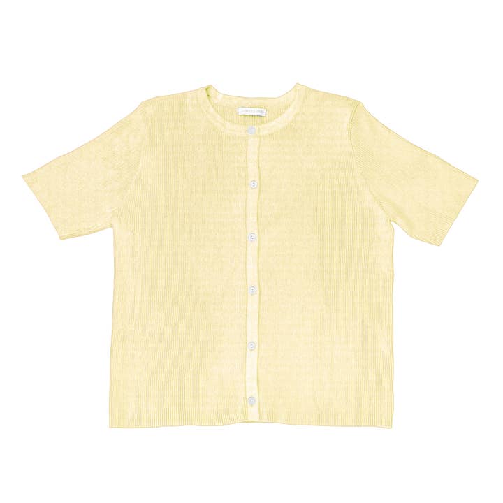 Gul ribbstickad boxig skjortkofta för wholesale av Last True Angel