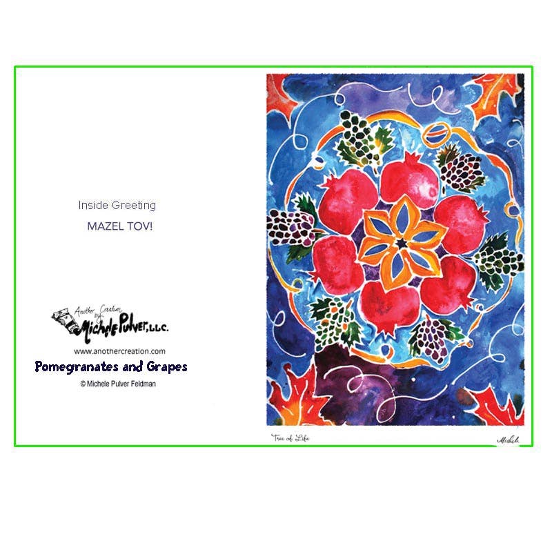 Another Creation by Michele Pulver, LLC - Wholesale Everyday Greeting Card - 712 Pomegranates and Grapes2