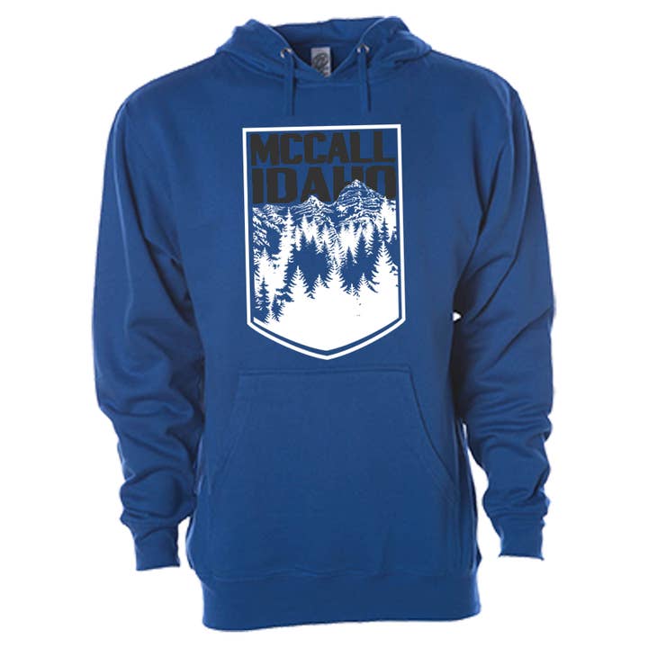 Sweat à capuche unisexe McCall Idaho White Pines and Mountains pour la vente par Stryder Gear