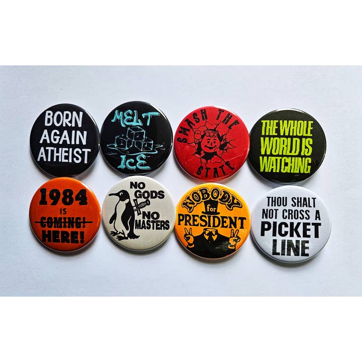 Botões Políticos Vintage Ímanes & Abre-garrafas. conjunto 16 por atacado de Flip The Record