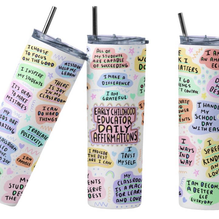 Early Childhood Educator Daily Affirmations Becher, 250 ml für den Großhandel von Perfectly Diverse Trendz, LLC