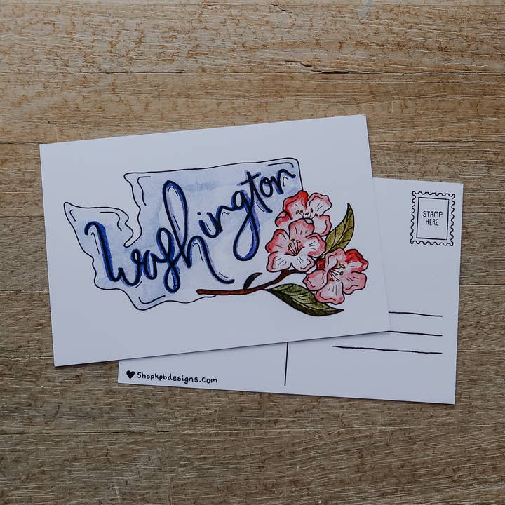Sticker Girl - Wholesale Postcard - Washington State Flower Postcard0