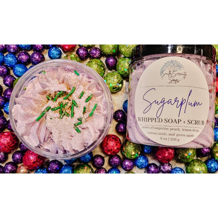 Soulful Serenity Soaps - Wholesale Whipped Soap - Sugarplum Fairy Whipped Soap + Scrub1