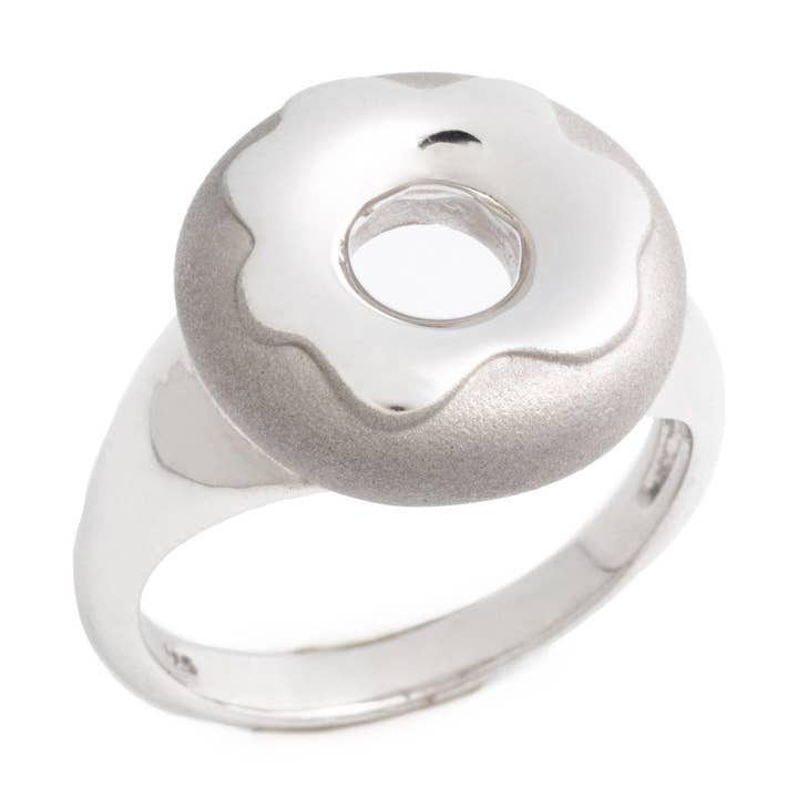 Geglazuurde donutring Sterling zilver door delicatessen sieraden - elke aankoop helpt honger te bestrijden! (Food Jewelry, Foodie Gift, Cadeau voor haar) voor wholesale door Delicacies Jewelry