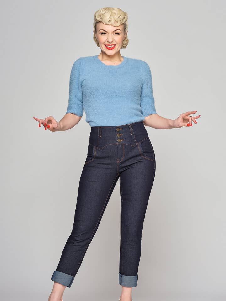 Rebel Katie Denim Jeans Navy for wholesale by Lindy Bop / Econotrom S.L.
