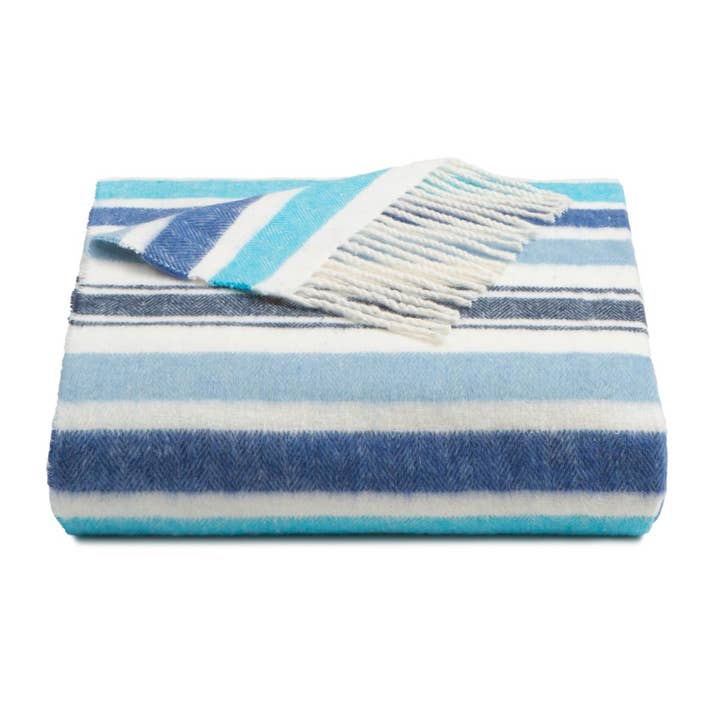 SOFIA TOSCANO - Wholesale Throw Blanket - Super Soft Babele Stripe Blanket in Recycled Cotton with Stripes2