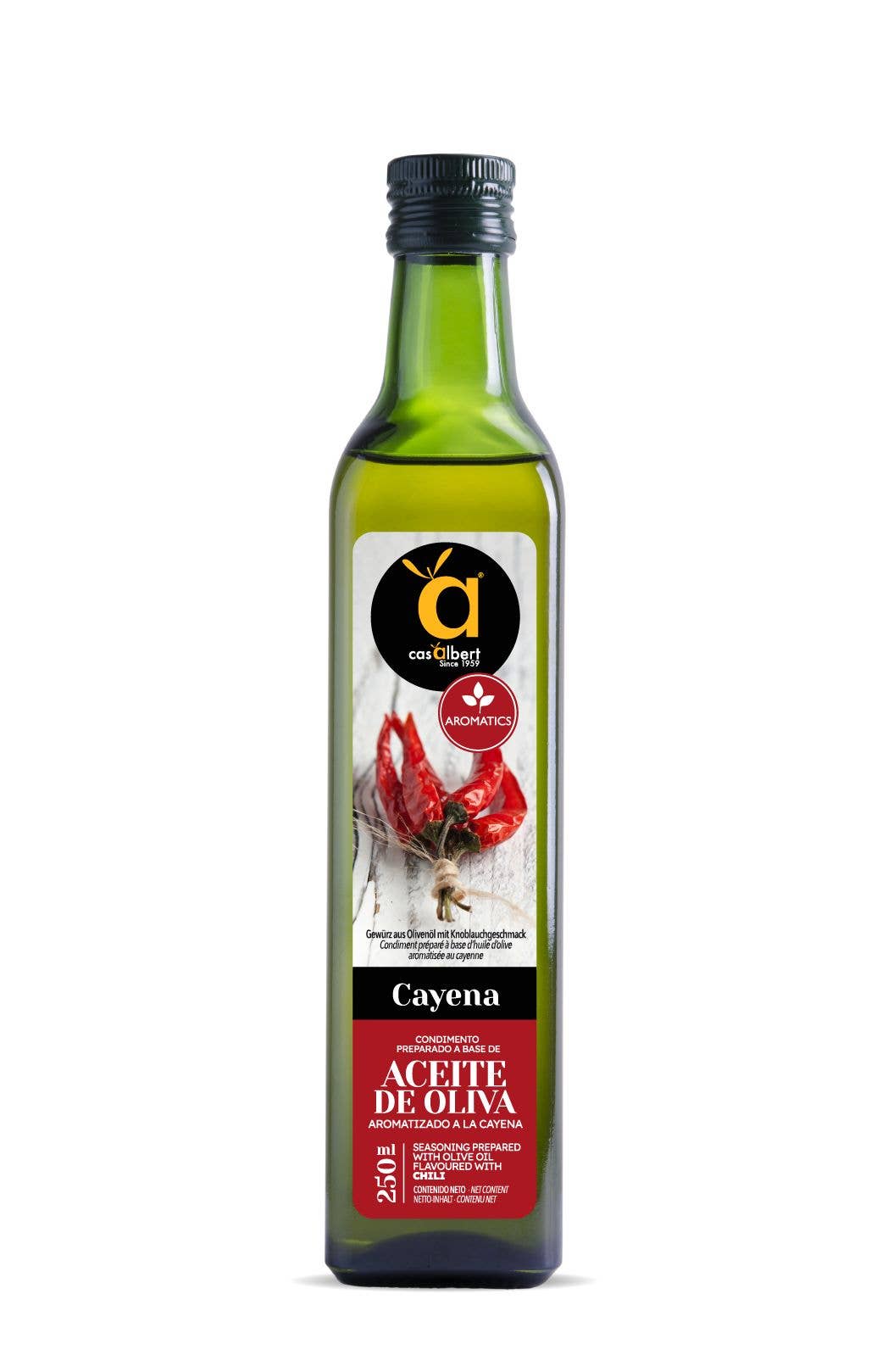 Aceites Albert - Wholesale Hot Sauce - Cayenne-flavored olive oil 250Ml0