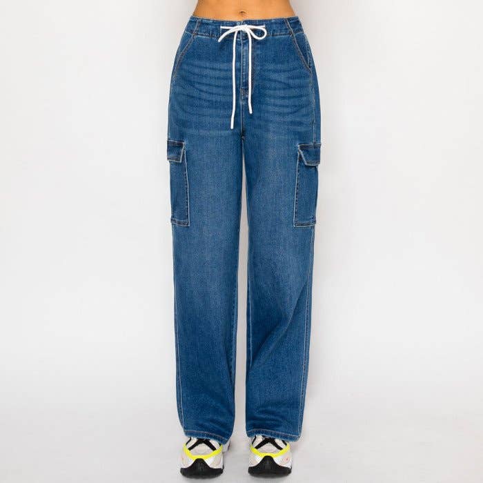 CARGO POCKET STRAIGHT JEAN for wholesale by BELLA LUNA