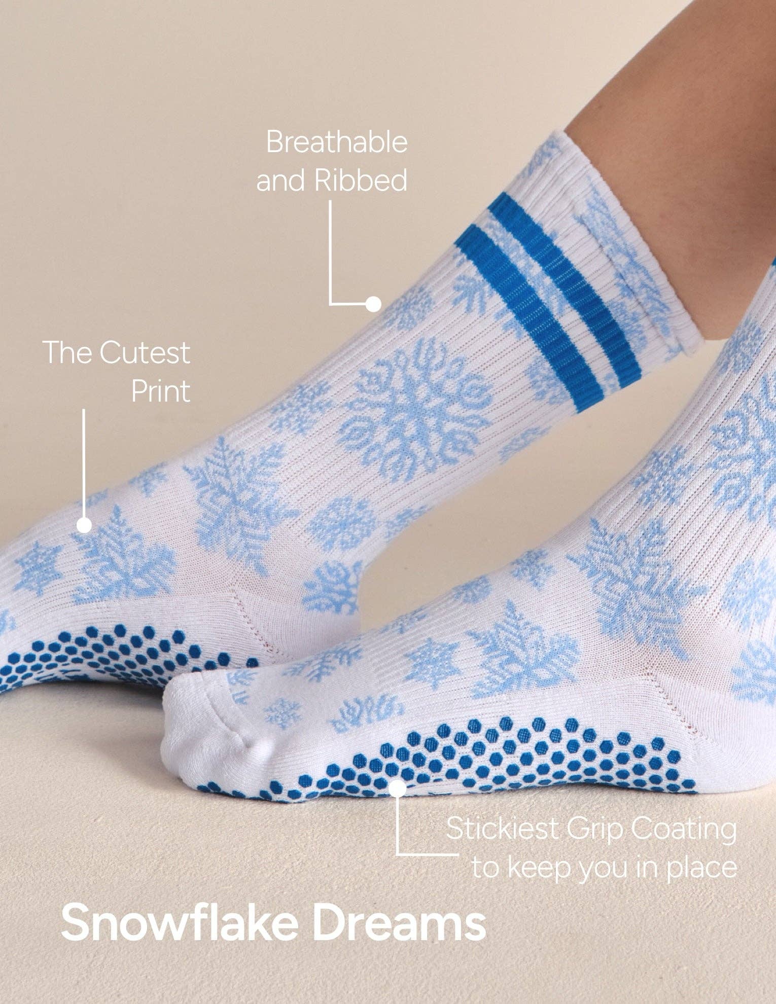 LUCKY HONEY - Vente Chaussettes – femme - La chaussette antidérapante à imprimé tube haut1