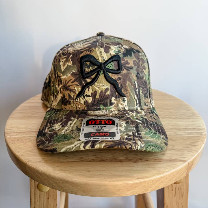Coco & Rho - Wholesale Trucker Hat - Women's - Bow Camo- Trucker Hat Black Country Gift