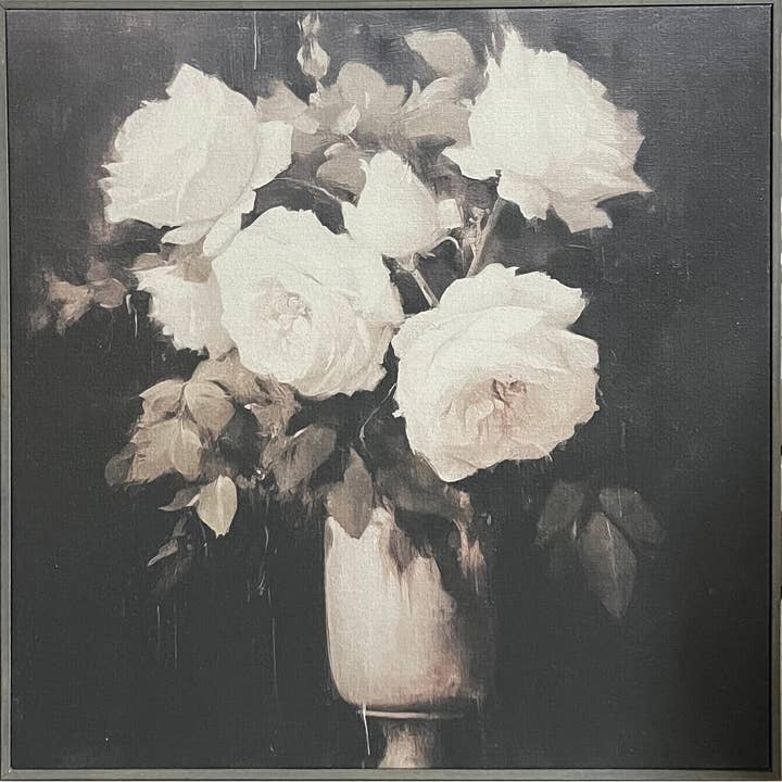 Brayden and Brooks - Wholesale Art Print - 24x24 Hairline Frame - Vintage Roses